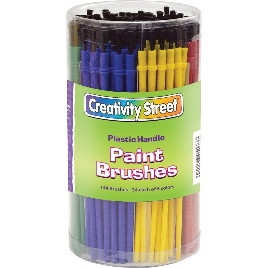 Creativity Street Canister of Paint Brushes - Plastic Handle - 1 Set