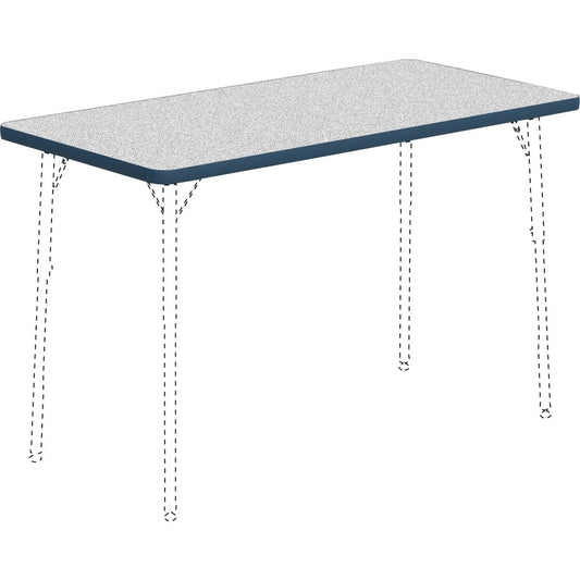 Lorell Classroom Activity Tabletop - Gray Nebula, High Pressure Laminate (HPL) Rectangle Top - 48" Table Top Width x 24" Table Top Depth x 1.13" Table Top Thickness - Classroom - Assembly Required - 1 Each