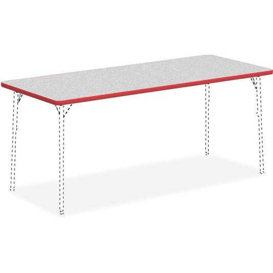 Lorell Classroom Activity Tabletop - Gray Nebula, High Pressure Laminate (HPL) Rectangle Top - 72" Table Top Width x 30" Table Top Depth x 1.13" Table Top Thickness - Classroom - Assembly Required - 1 Each