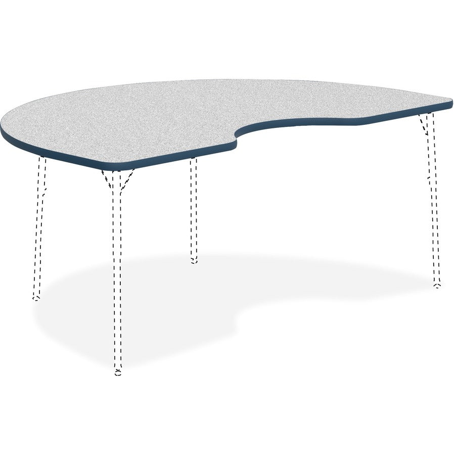 Lorell Classroom Activity Tabletop - Gray Nebula, High Pressure Laminate (HPL) Kidney-shaped Top - 72" Table Top Width x 48" Table Top Depth x 1.13" Table Top Thickness - Classroom - 1 Each
