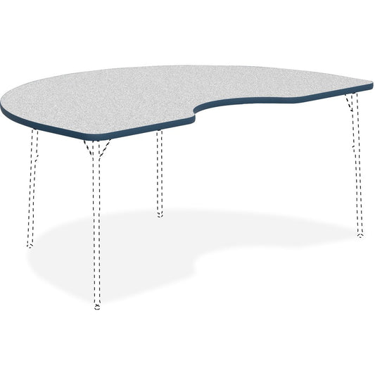 Lorell Classroom Activity Tabletop - Gray Nebula, High Pressure Laminate (HPL) Kidney-shaped Top - 72" Table Top Width x 48" Table Top Depth x 1.13" Table Top Thickness - Classroom - 1 Each