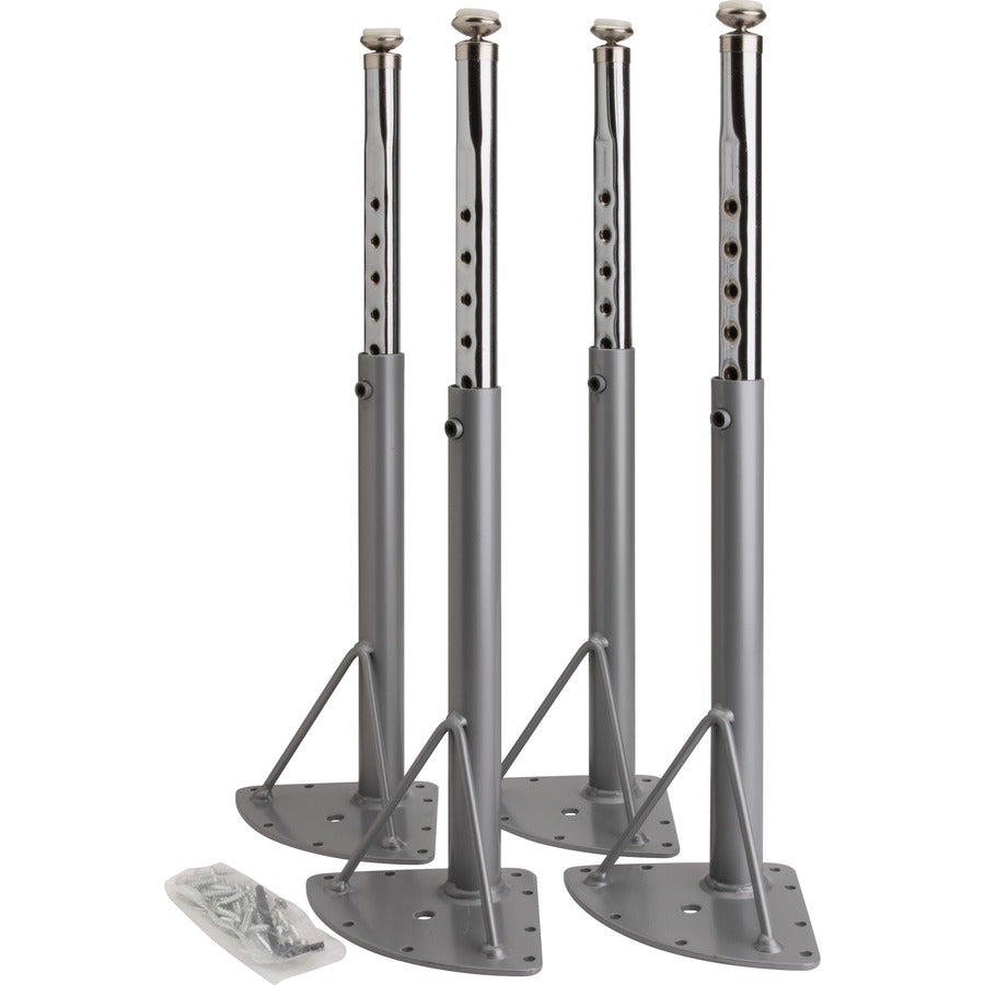 Lorell Activity Table Height-Adjustable Leg Kit - 17" to 25"H - 30" Length x 1.12" Diameter - Silver Mist, Chrome - 4 / Carton