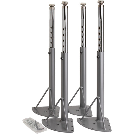 Lorell Activity Table Height-Adjustable Leg Kit - 17" to 25"H - 30" Length x 1.12" Diameter - Silver Mist, Chrome - 4 / Carton
