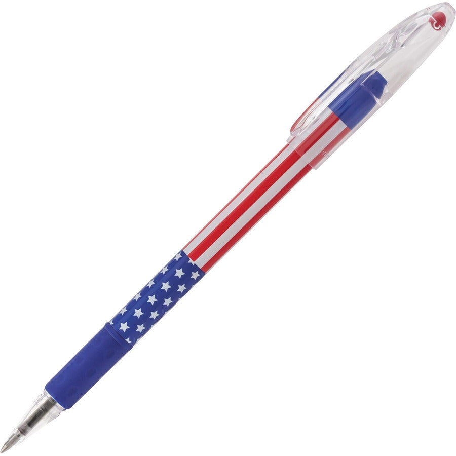 Pentel R.S.V.P. Stars/Stripes Edition Ballpoint Pen - Refillable - Black Ink - 12 / Dozen