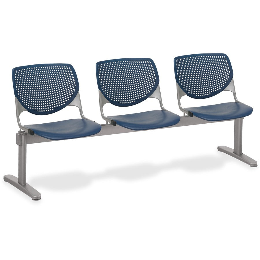 KFI KOOL 3 Seat Beam - Polypropylene Seat Material - Polypropylene Back Material - Powder Coated Silver Frame Color - Steel Frame Material - Navy - 1 Each