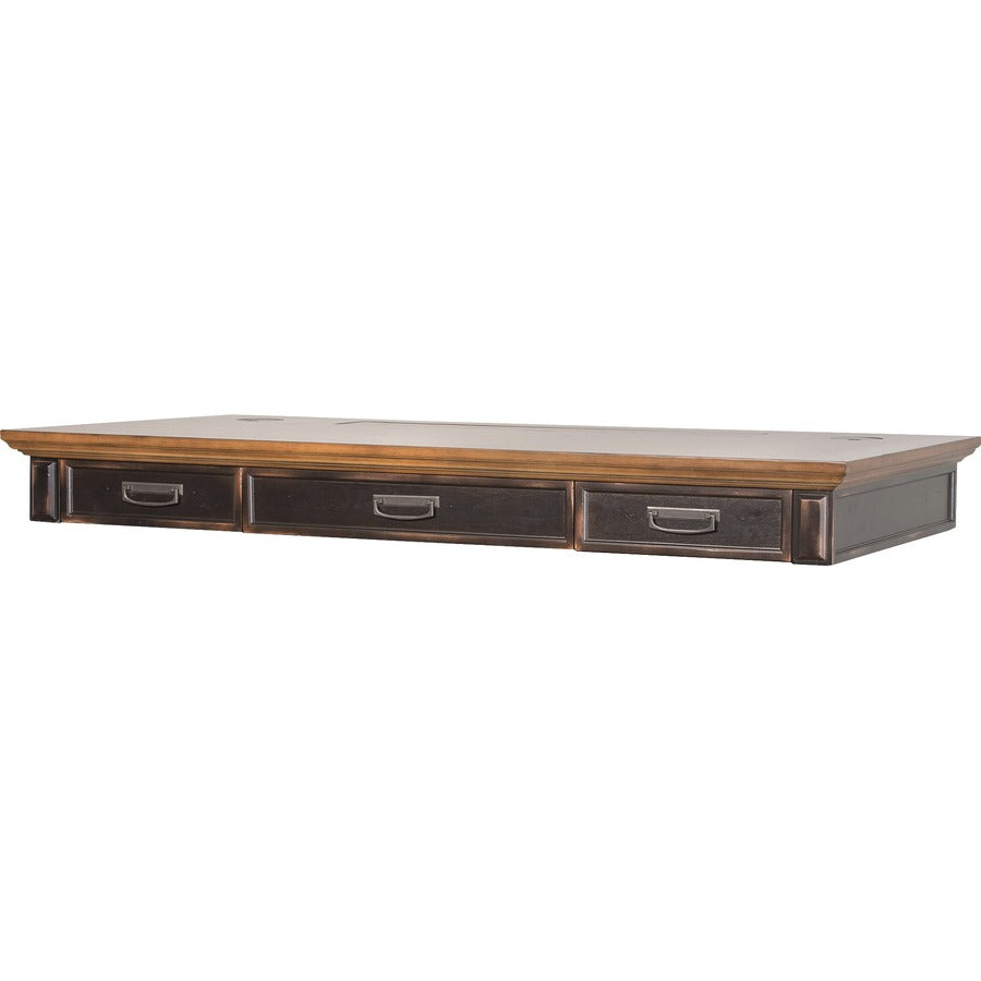 Martin Hartford Sit/Stand Desktop - Total Drawer(s): 3 - 1 Shelve(s) - Finish: Vintage Black - 1 Each