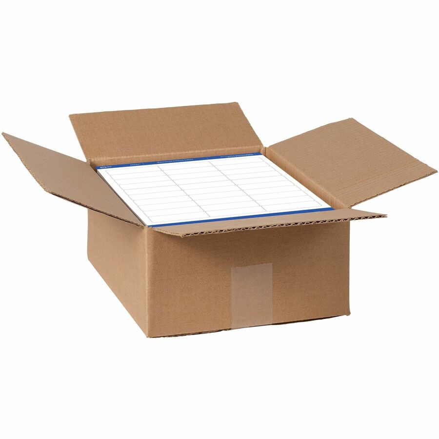 Avery&reg, 1" x 2-5/8" Labels, Ultrahold, 15,000 Labels (95520) - Waterproof - x 1" Width x 2 5/8" Length - Permanent Adhesive - Rectangle - Laser - Matte - White - Film - 30 / Sheet - 500 Total Sheets - 15000 Total Label(s) - For Label Printer - 1 Box