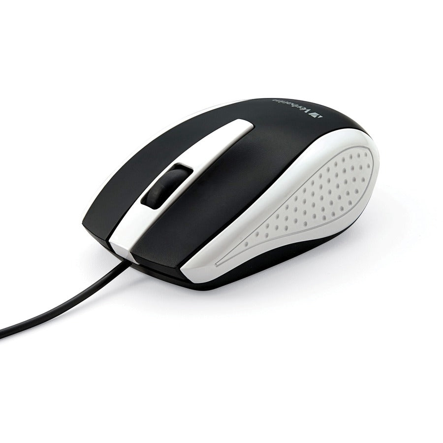 Verbatim Corded Optical Mouse - Optical - Cable - White - USB Type A - Scroll Wheel - 3 Button(s) - 1 Each