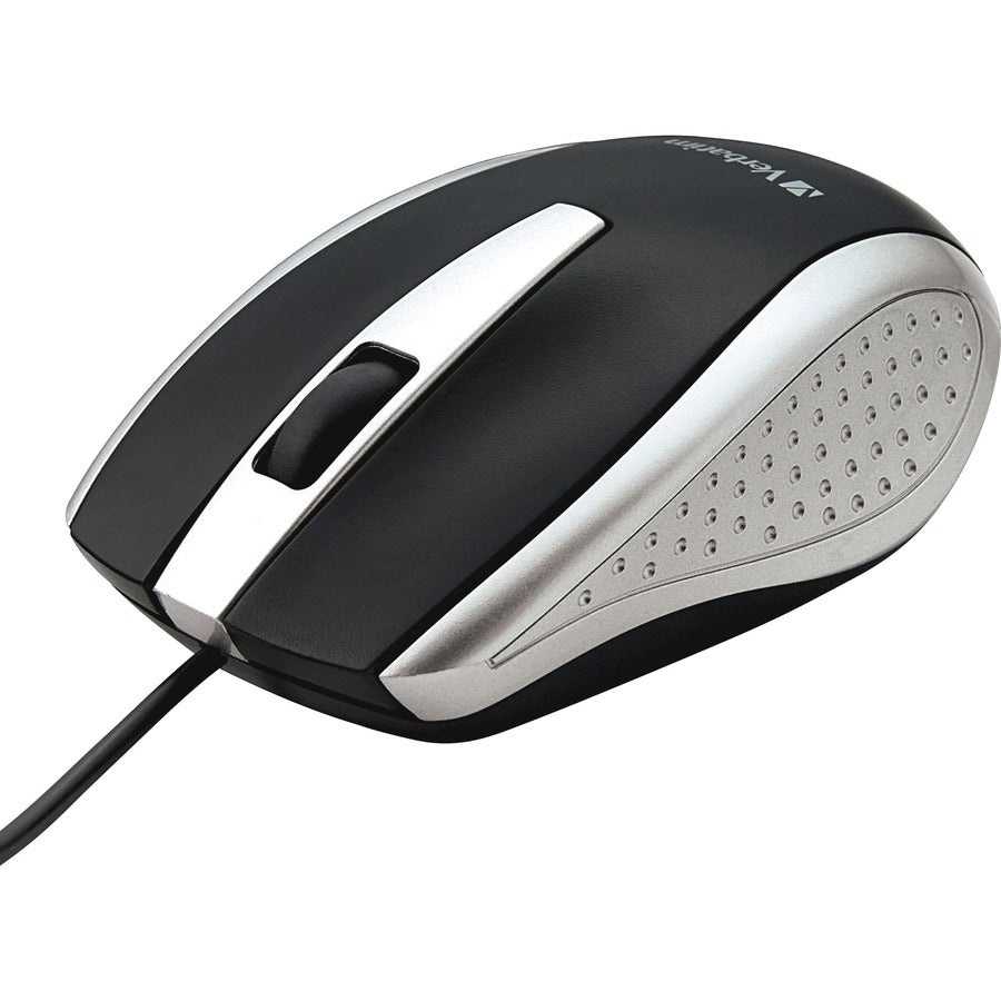 Verbatim Corded Optical Mouse - Optical - Cable - Silver - USB Type A - Scroll Wheel - 3 Button(s) - 1 Each