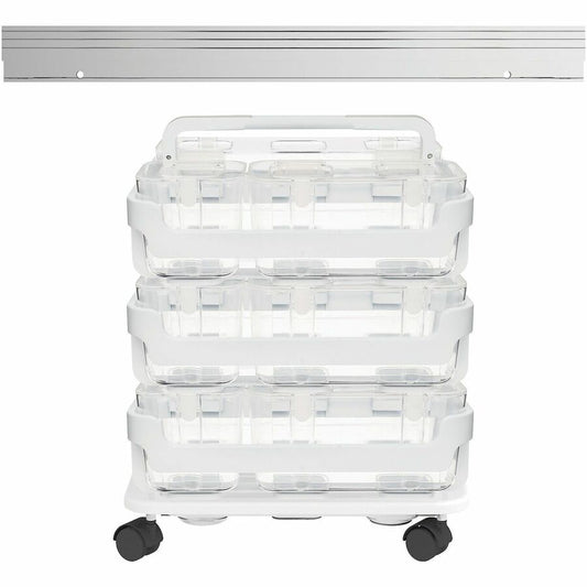 Deflecto Stackable Caddy Organizer Multi-Pack Bundle - 17.30" Height x 16" Width x 11" Depth - Floor - White - 1 Set