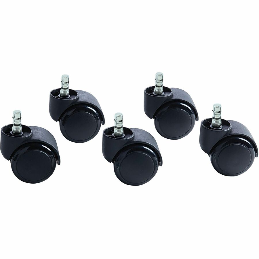 Master Caster Futura Noiseless Chair Mat Casters - 2.19" Diameter - 120 lb Load Capacity - Polyurethane - Matte Black - 1 Set