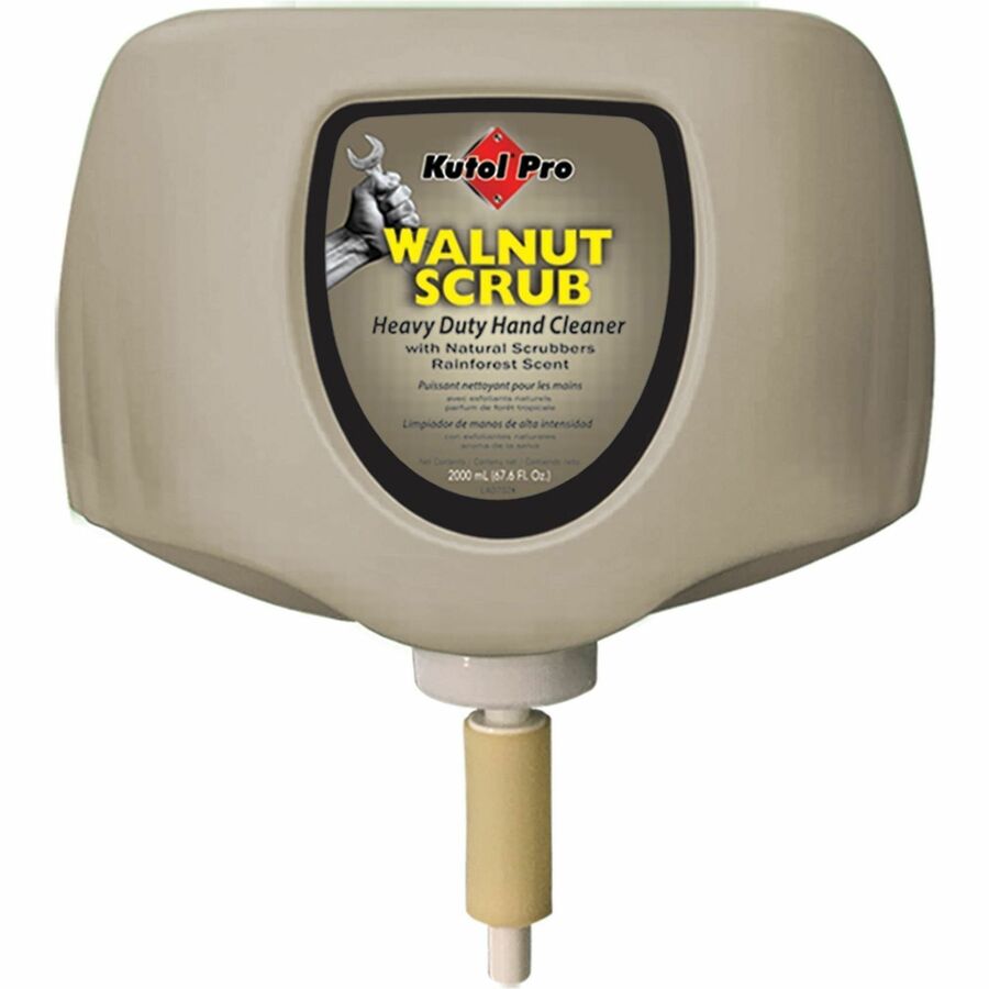 Kutol Walnut Scrub with Natural Scrubbers, Rainforest, 2000 ml - Rainforest Scent - 2.11 quart - Soil Remover, Paint Remover, Ink Remover, Oil Remover, Grease Remover - Hand - Tan - Heavy Duty - 4 / Carton