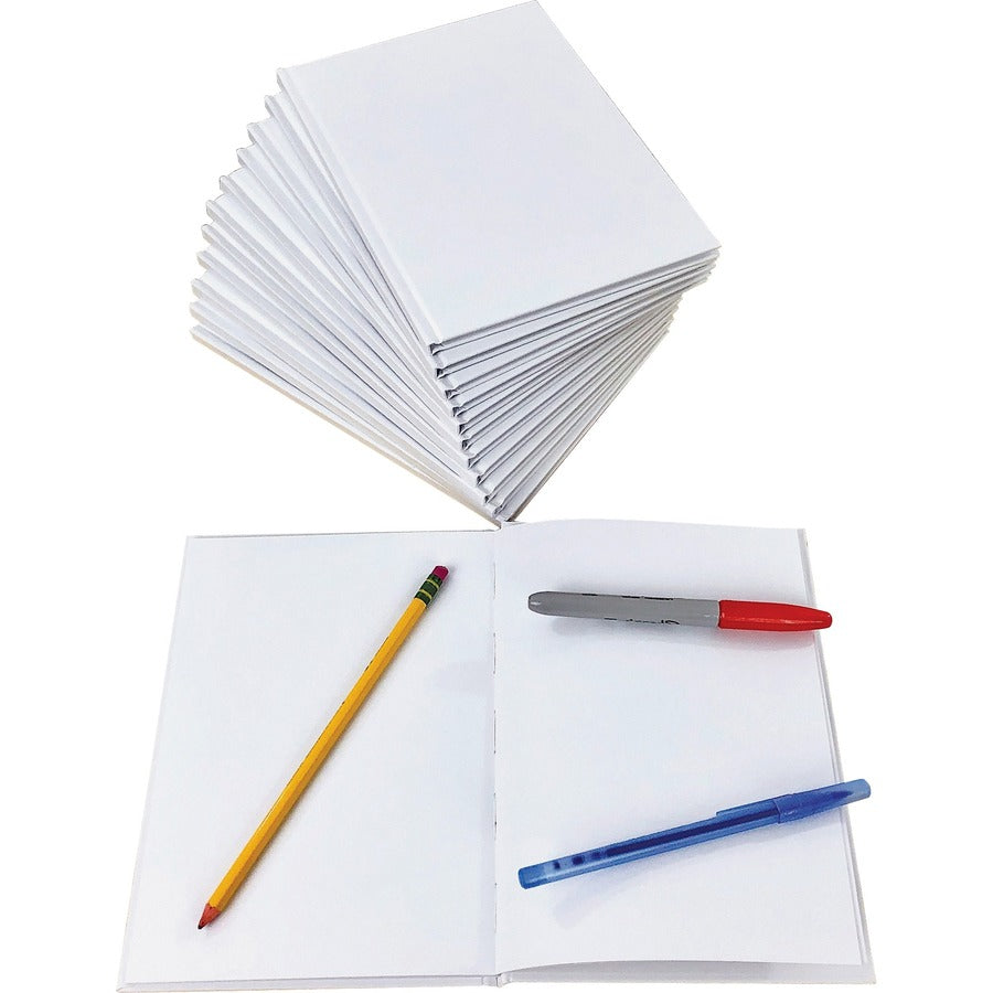 Ashley Hardcover Blank Book - 28 Pages - Plain - 6" x 8" Sheet Size - White Paper - Hard Cover, Durable - 12 / Bundle
