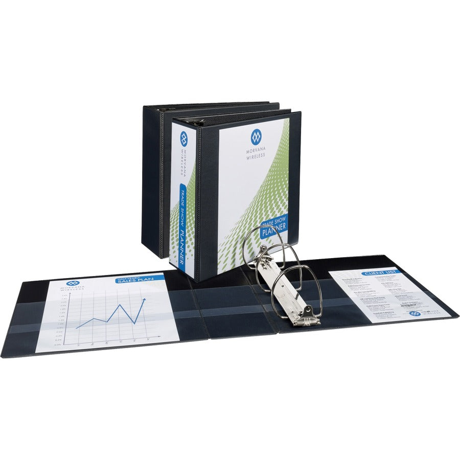 Avery&reg, Durable View Binders - EZD Rings - 4" Binder Capacity - Letter - 8 1/2" x 11" Sheet Size - 780 Sheet Capacity - 3 Ring - Fastener: D-Ring - Pocket: 4, Internal - Poly - Black - Easy Insert Spine, Exposed Rivet, Gap-free Ring, Stacked Pocket...