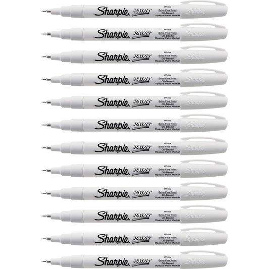 Sharpie Extra Fine Oil-Based Paint Markers - White Ink - Oil Based - 2 / Bundle