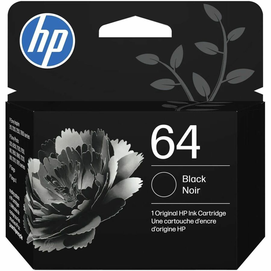 HP 64 (N9J90AN) Original Inkjet Ink Cartridge - Black - 1 Each - 200 Pages