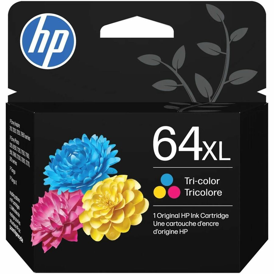 HP 64XL (N9J91AN) Original High Yield Inkjet Ink Cartridge - Tri-color - 1 Each - 415 Pages
