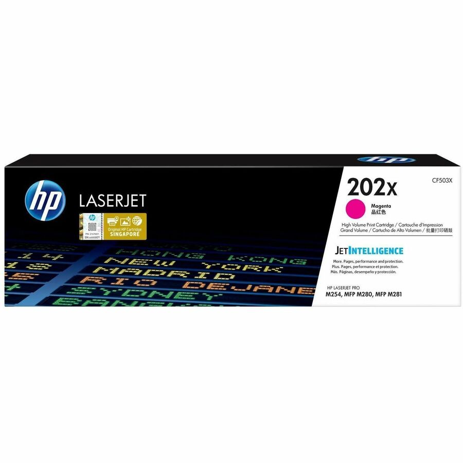 HP 202X (CF503X) Original High Yield Laser Toner Cartridge - Magenta - 1 Each - 2500 Pages