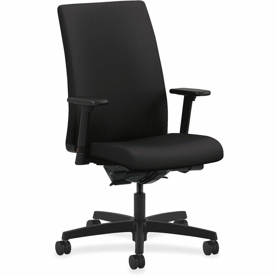 HON Ignition Mid-Back Task Chair - Black Seat Color - Fabric Seat Material - Mid Back - 5-star Base - 1 Each