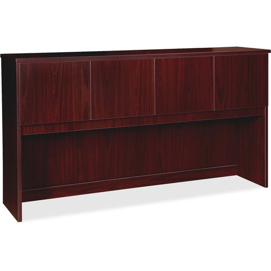 Lorell Prominence 2.0 Hutch - 39" Height x 72" Width x 16" Depth - 4 Door(s) - Material: Particleboard - Finish: Mahogany - Durable, Mar Resistant, Burn Resistant, Impact Resistant - For Office - 1 Each