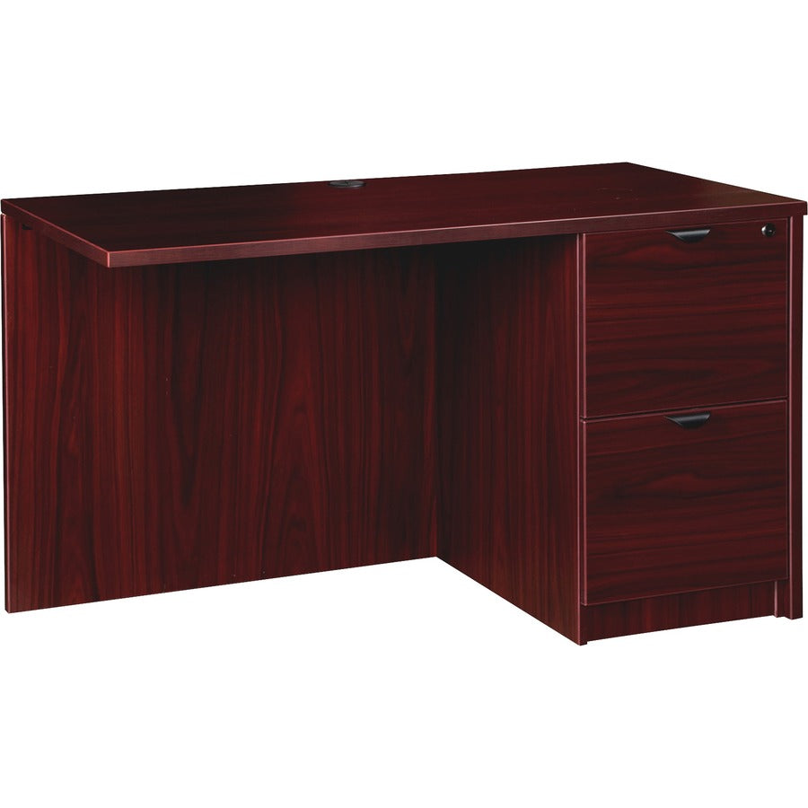 Lorell Prominence 2.0 Right Return - 29" Height x 42" Width x 24" Depth, 1" Thickness Top - Total Drawer(s): 2 - Band Edge - Material: Particleboard - Finish: Mahogany - Durable, Mar Resistant, Burn Resistant, Impact Resistant, Modesty Panel, Ball Bear...