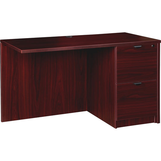 Lorell Prominence 2.0 Right Return - 29" Height x 42" Width x 24" Depth, 1" Thickness Top - Total Drawer(s): 2 - Band Edge - Material: Particleboard - Finish: Mahogany - Durable, Mar Resistant, Burn Resistant, Impact Resistant, Modesty Panel, Ball Bear...