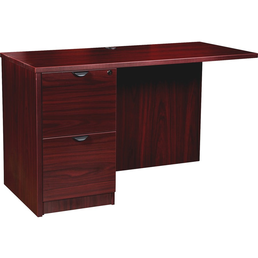 Lorell Prominence 2.0 Left Return - Rectangle - 29" Height x 48" Width x 24" Depth, 1" Thickness Top - Total Drawer(s): 2 - Band Edge - Material: Particleboard - Finish: Mahogany - 1 Each