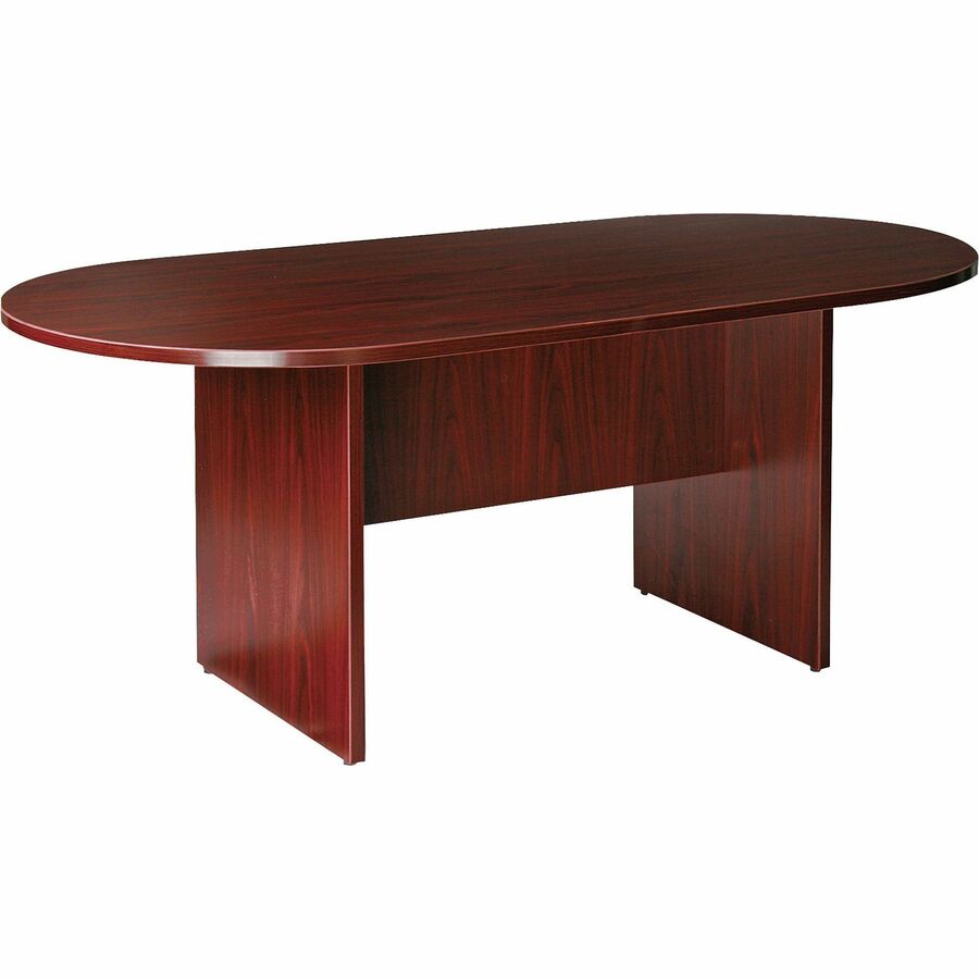 Lorell Prominence 2.0 Racetrack Conference Table - Oval - 29" Height x 72" Width x 36" Depth Table, 1" Thickness Top - Material: Particleboard, Thermofused Melamine (TFM) - Finish: Mahogany - Modesty Panel, Impact Resistant, Burn Resistant, Mar Resista...