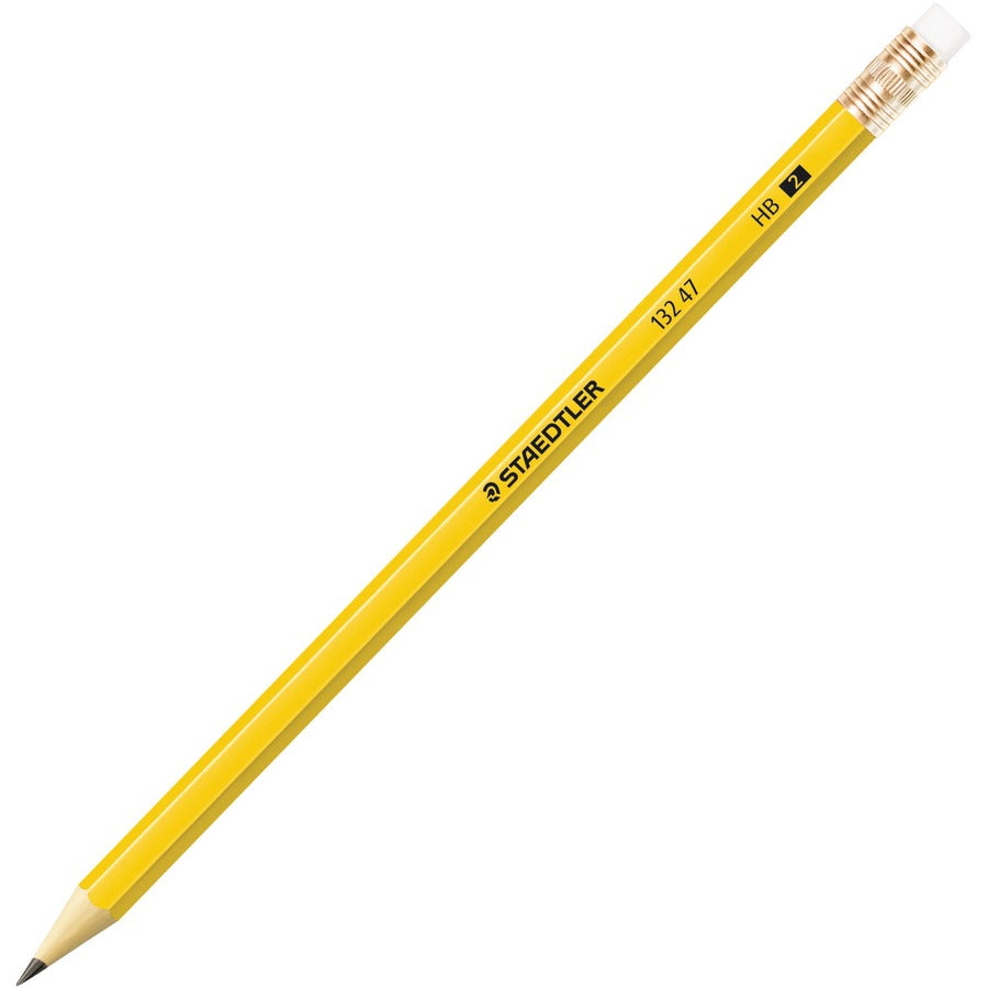 Staedtler No. 2 Woodcased Pencils - FSC 100% - Graphite Lead - 2HB - Yellow Wood Barrel - 12 / Dozen