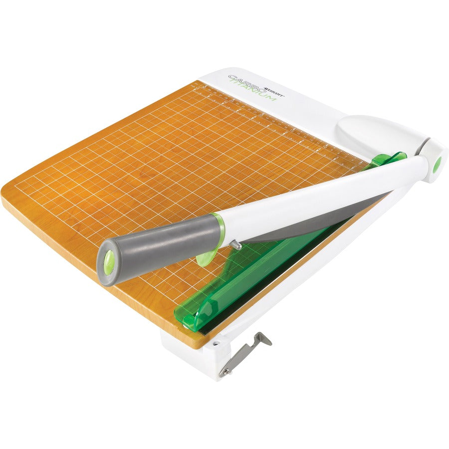 Westcott 18" CarboTitanium Bonded Guillotine Trimmer - 30 Sheet Cutting Capacity - CarboTitanium Blade - 18" Cutting Length - 5.5" Height x 14" Width x 25" Length - Heavy Duty, Lockable, Comfortable, Alignment Grid - Green, White - 1 Each