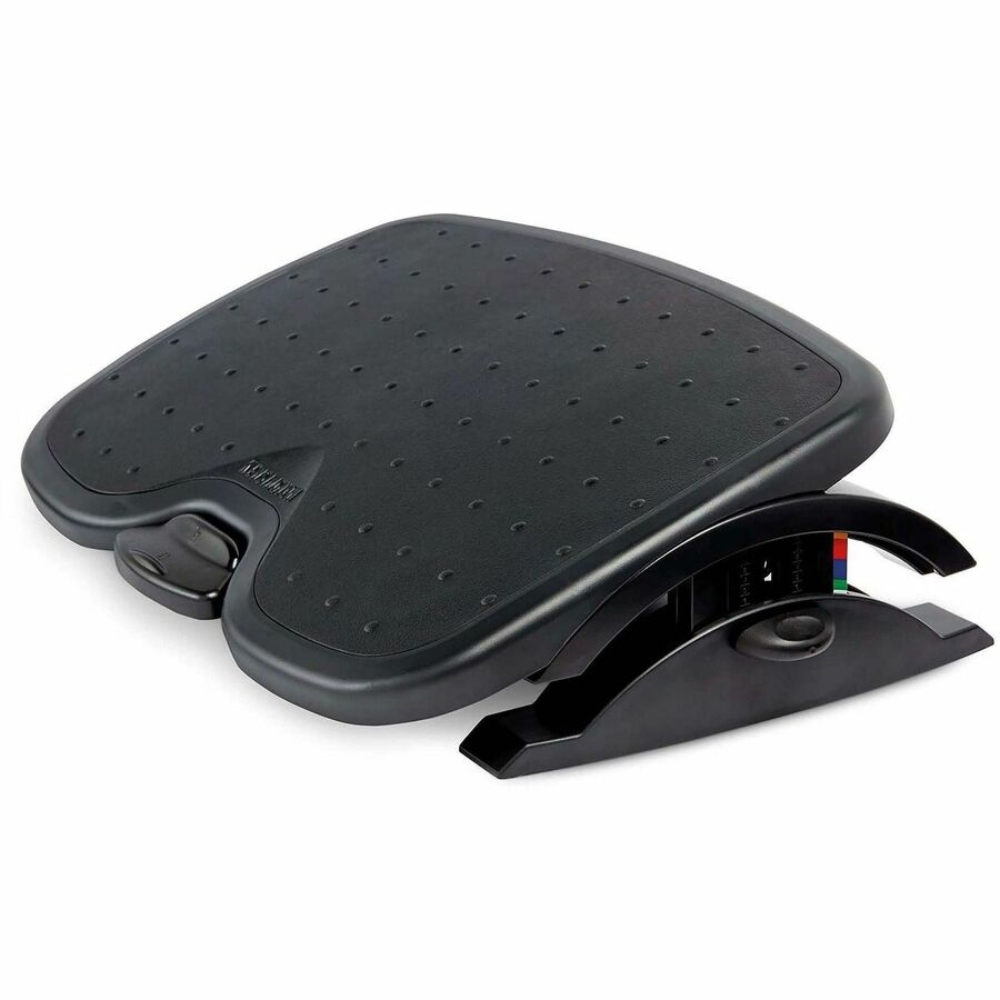 Kensington SmartFit Solemate Plus Foot Rest - 3.50" to 5" Adjustable Height - 30&deg, Tilt - Black - 1 Each - TAA Compliant