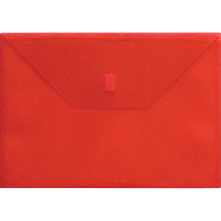 Lion Letter Recycled File Pocket - 8 1/2" x 11" - 180 Sheets Capacity - Transparent, Red - 20% Recycled - 1 Each