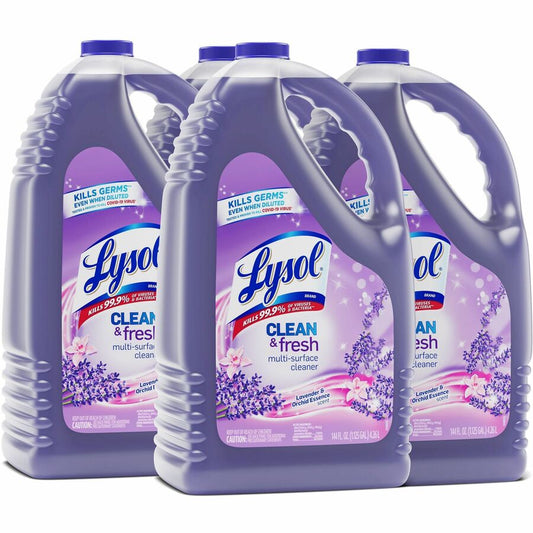 Lysol Clean/Fresh Lavender Cleaner - For Multi Surface - Liquid - 144 fl oz (4.5 quart) - Clean & Fresh Lavender Orchid Scent - Recommended For: Stain Remover, Grease Remover, Virus Remover, Bacteria Remover, Odor Remover, Germs Remover, Grime Remover...