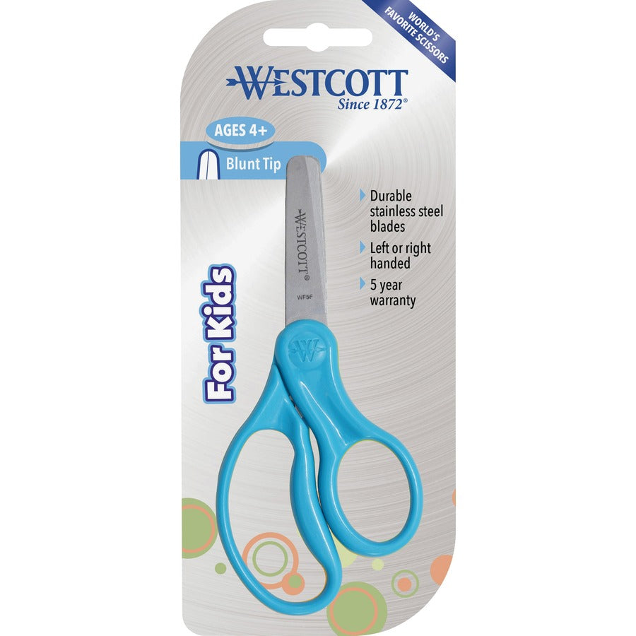 Westcott Blunt Tip 5" Kids Scissors - 5" Blade Length - 5" Overall Length - Stainless Steel - Blunted Tip - Assorted - 30 / Pack