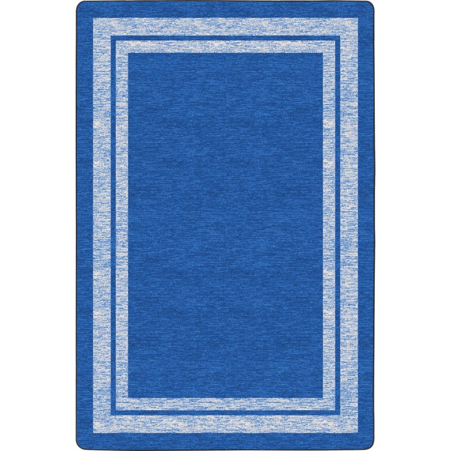 Flagship Carpets Double Light Tone Border Blue Rug - 12 ft Length x 90" Width x 0.50" Thickness - Rectangle - Blue