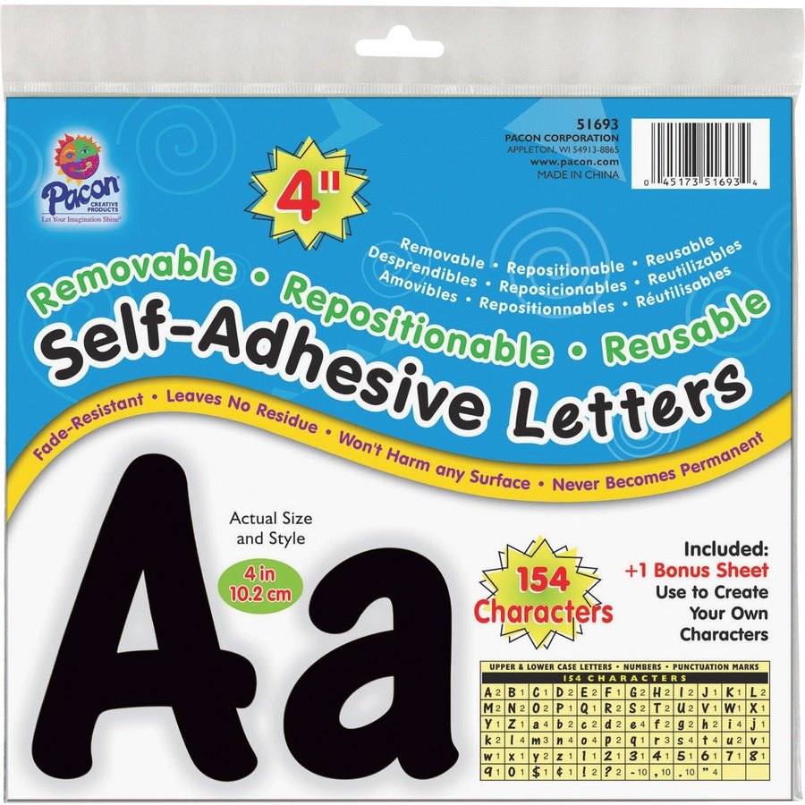 UCreate 154 Character Self-adhesive Letter Set - Uppercase Letters, Numbers, Punctuation Marks Shape - Self-adhesive, Removable, Repositionable, Reusable, Fade Resistant, Acid-free, Residue-free, Damage Resistant, Easy to Use - 4" Height x 9" Length...