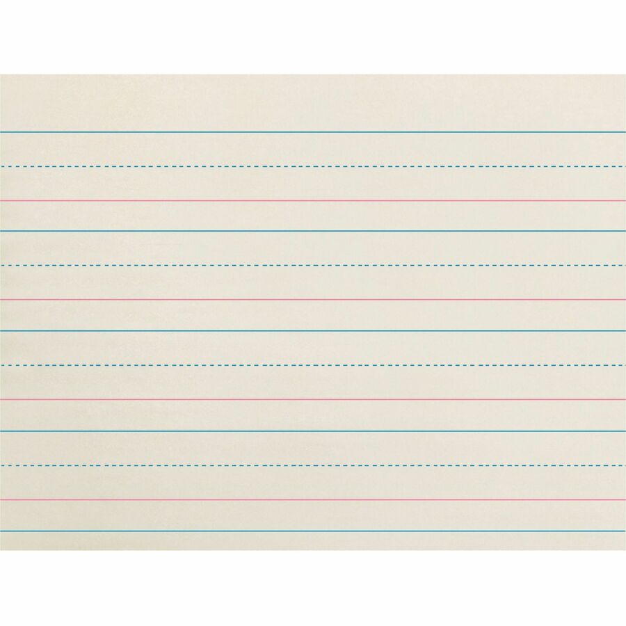 Zaner-Bloser Broken Midline Ruled Paper - Printed - 1.13" Ruled - 30 lb Basis Weight - 8" x 10 1/2" Sheet Size - White Paper - 1 Ream