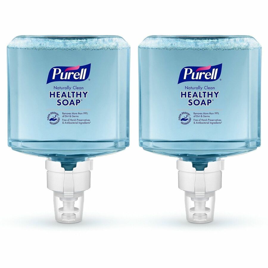 PURELL&reg, ES8 CRT HEALTHY SOAP™, Naturally Clean Foam - 1.27 quart - Dirt Remover, Kill Germs - Skin - Blue - Preservative-free, Paraben-free, Phthalate-free, Dye-free, Bio-based - 2 / Carton