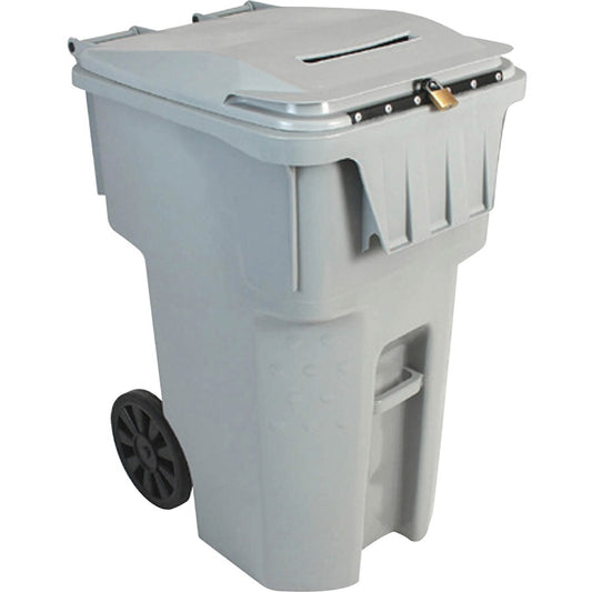 HSM Shredder Collection Cart - Built-in Hasp, Wheel - Gray