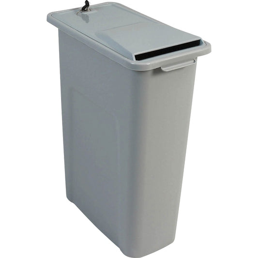 HSM Shred Disposal Bin - Tamper Proof Lid, Lockable Container - Gray
