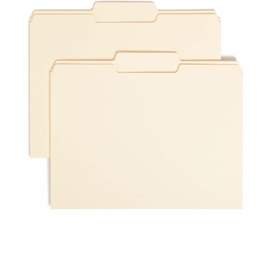 Smead 1/3 Tab Cut Letter Top Tab File Folder - 8 1/2" x 11" - 3/4" Expansion - Top Tab Location - Center Tab Position - 11 pt. - 1 Plys - Manila - Sturdy, Rounded Corner - 10% Recycled - 100/Box - 5 / Carton