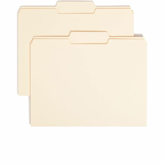 Smead 1/3 Tab Cut Letter Top Tab File Folder - 8 1/2" x 11" - 3/4" Expansion - Top Tab Location - Center Tab Position - 11 pt. - 1 Plys - Manila - Sturdy, Rounded Corner - 10% Recycled - 100/Box - 5 / Carton