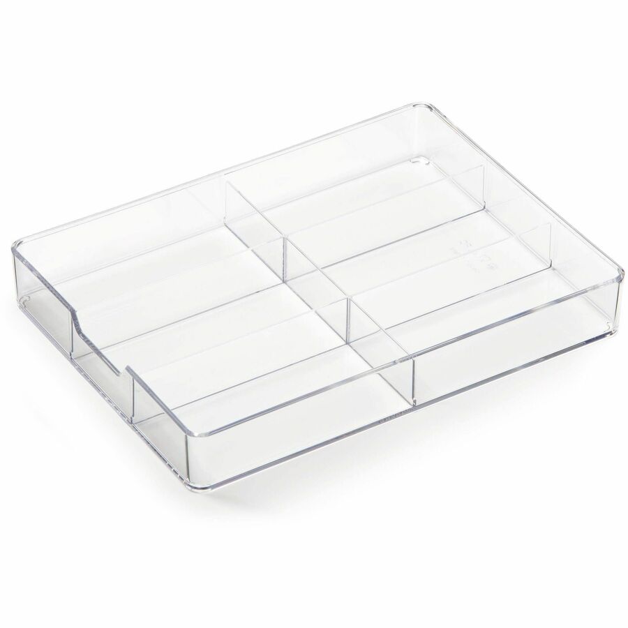 DURABLE COFFEE POINT Caddy - 4 Compartment(s) - Easy to Clean, Dishwasher Safe, Stackable - Transparent - 1 Each