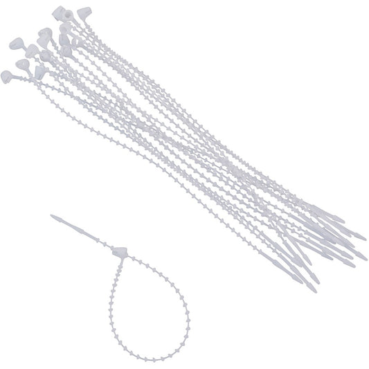 Advantus Beaded Cable Ties - Cable Tie - White - 0.25" Length - 250 / Pack