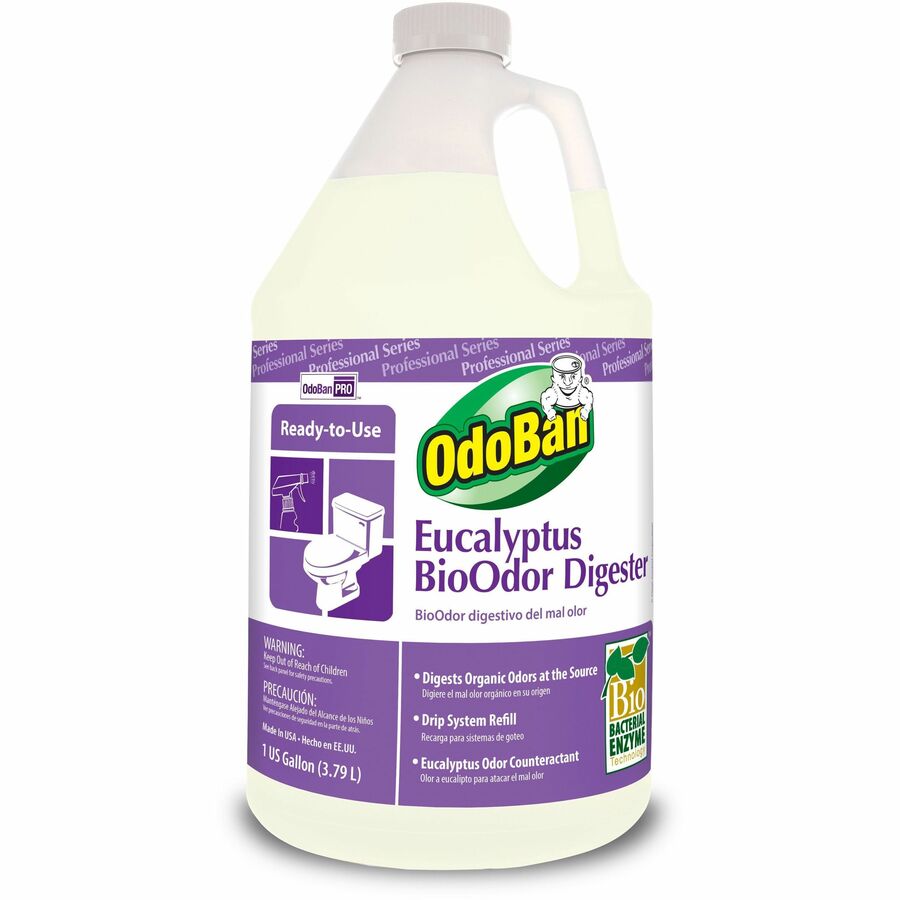 OdoBan Professional BioOdor Digester Refill - 128 fl oz (4 quart) - Eucalyptus Scent - Purple - 4 / Carton
