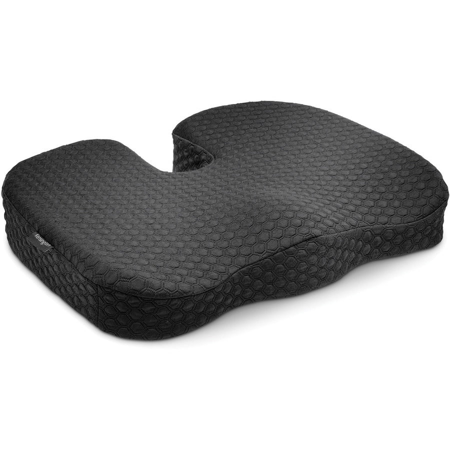 Kensington Premium Cool-Gel Seat Cushion - 14" x 18" - Gel - Fabric - Foam - Comfortable, Durable, Anti-slip, Ergonomic Design, Machine Washable, Carrying Strap - Black - 1 Each