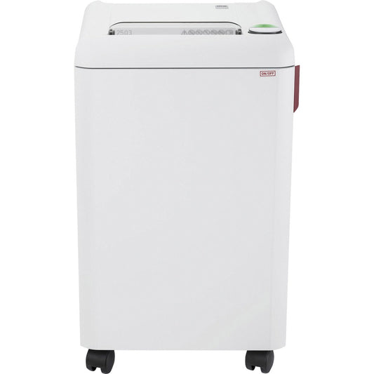 ideal. 2503 Strip Cut Paper Shredder - Continuous Shredder - Strip Cut - 21 Per Pass - for shredding Staples, Paper, Paper Clip, Credit Card, CD, DVD - 0.187" Shred Size - P-2 - 10.20" Throat - 20 gal Wastebin Capacity - 750 mW - White - TAA Compliant