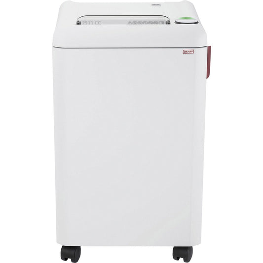 ideal. 2503 cross-cut P-4 Paper Shredder - Continuous Shredder - Cross Cut - 14 Per Pass - for shredding Staples, Paper, Paper Clip, Credit Card - 1.500" x 0.187" Shred Size - P-4 - 20 gal Wastebin Capacity - 750 mW - White - TAA Compliant