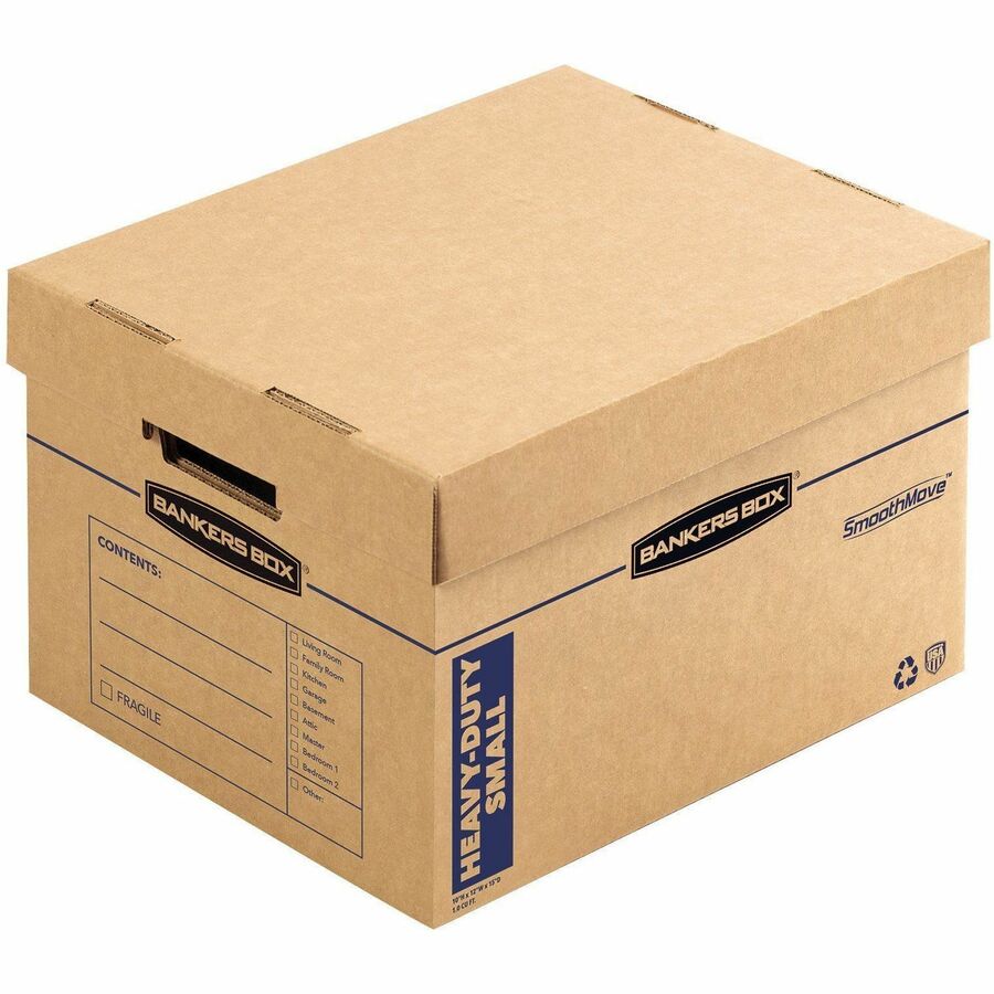 Bankers Box SmoothMove Maximum Strength Moving Boxes - Internal Dimensions: 12" Width x 15" Depth x 10" Height - External Dimensions: 12.8" Width x 16.5" Depth x 10.4" Height - Lift-off Closure - Triple End/Double Side/Double Bottom Wall - Stackable...