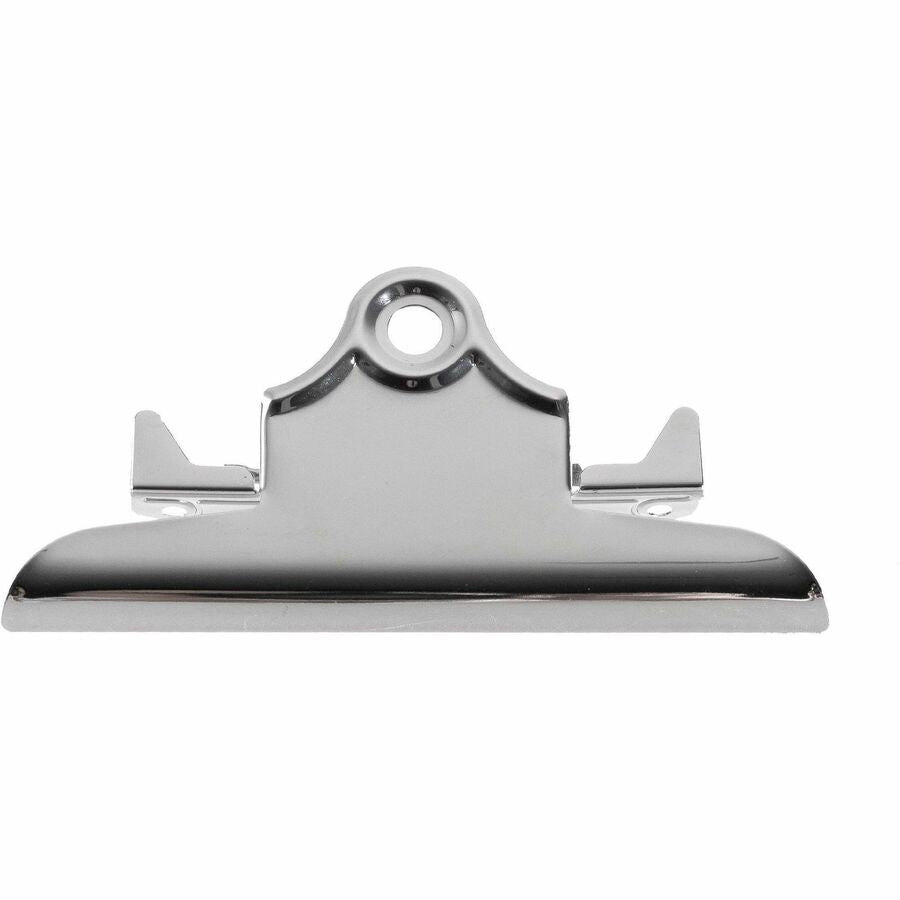 Business Source Clipboard Metal Clip - 6" Width - for Paper Clip - Silver, Brown - Nickel Plated - 1 Each